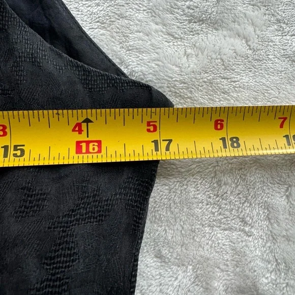 Vintage 90s Black 100% Silk Floral Mini Dress, LBD - Picture 7 of 9